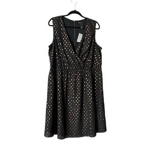 NWT! Lane Bryant Black Dress w/ Copper Dots, 18/20, #043200, holidays!
